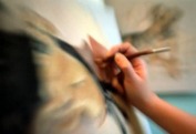 Cat portrait artist at work